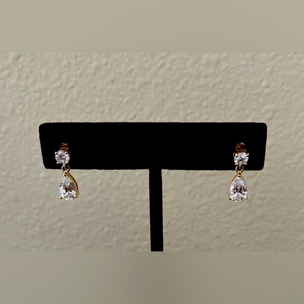 14k Gold & CZ earrings